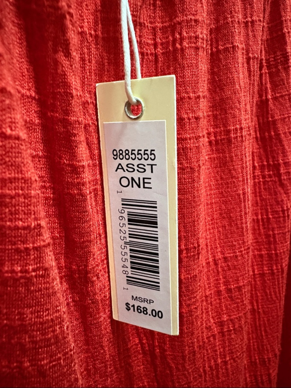 Max Studio Red Textured Tiered Short Sleeve Dress - Picture 2 of 5